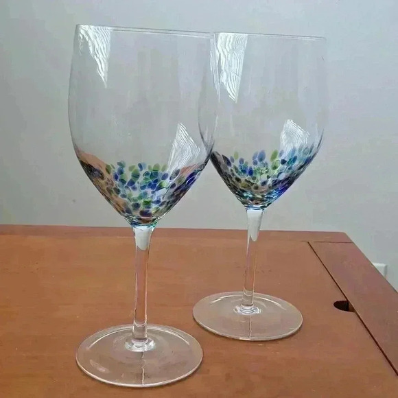 WINE  GLASS HAND PAINTED - Picture 4 of 5